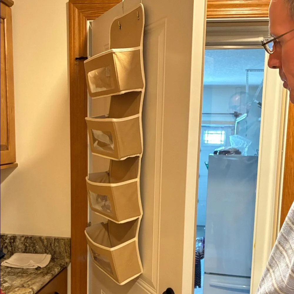 Beige Over-the-Door Storage Organizer 40” Long, 12” Wide